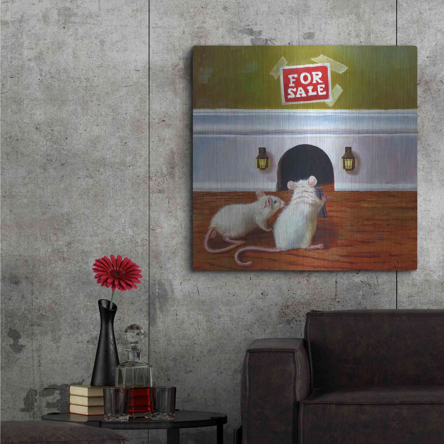 Luxe Metal Art 'Must See Inside' by Lucia Heffernan, Metal Wall Art,36x36