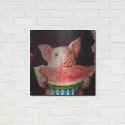 Luxe Metal Art 'Pig Out' by Lucia Heffernan, Metal Wall Art,24x24