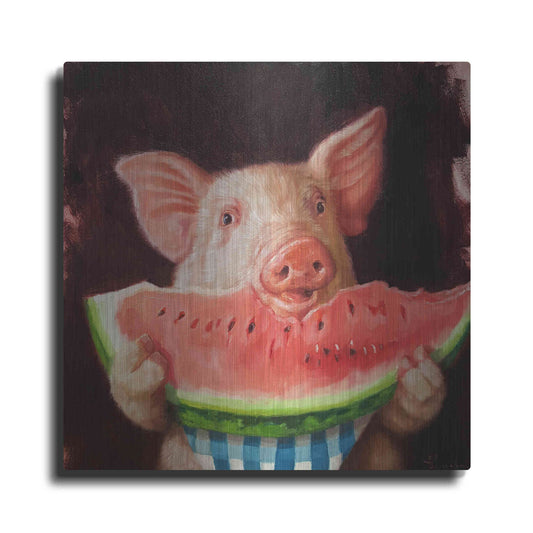 Luxe Metal Art 'Pig Out' by Lucia Heffernan, Metal Wall Art