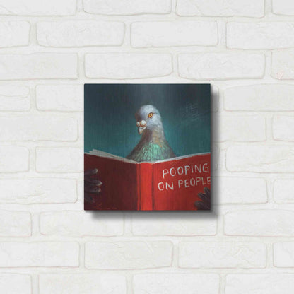 Luxe Metal Art 'Pooping on People' by Lucia Heffernan, Metal Wall Art,12x12