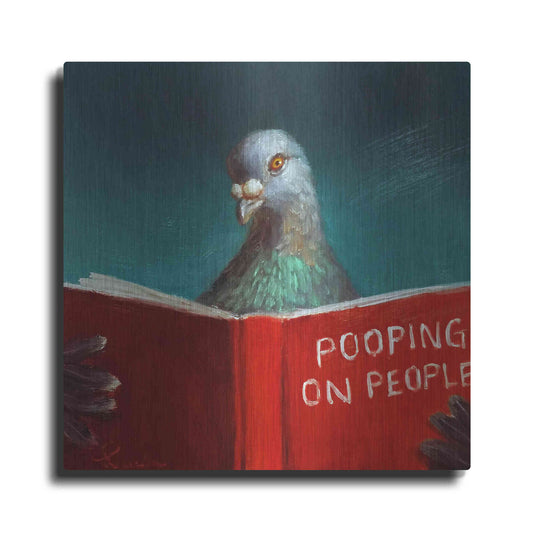 Luxe Metal Art 'Pooping on People' by Lucia Heffernan, Metal Wall Art