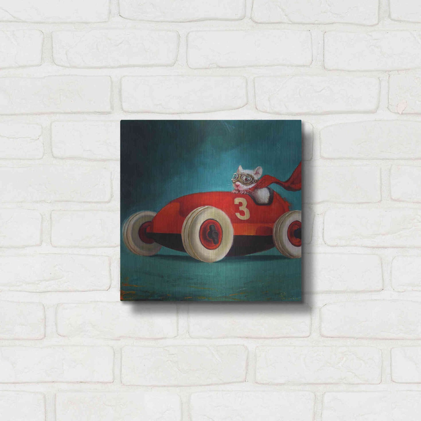 Luxe Metal Art 'Speed Racer' by Lucia Heffernan, Metal Wall Art,12x12