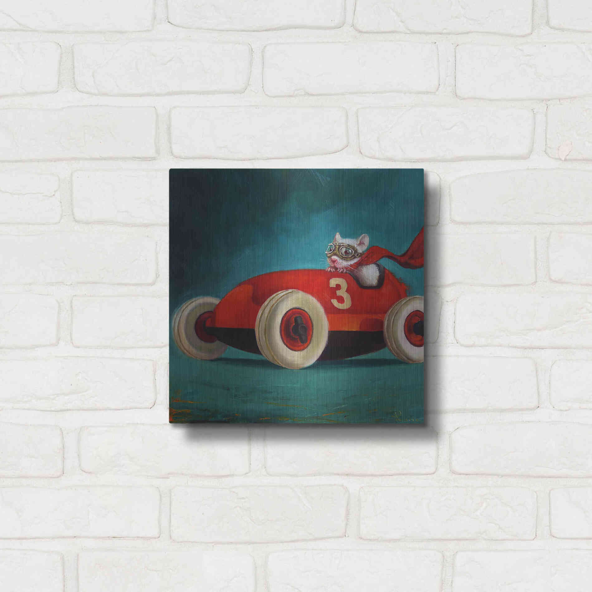 Luxe Metal Art 'Speed Racer' by Lucia Heffernan, Metal Wall Art,12x12