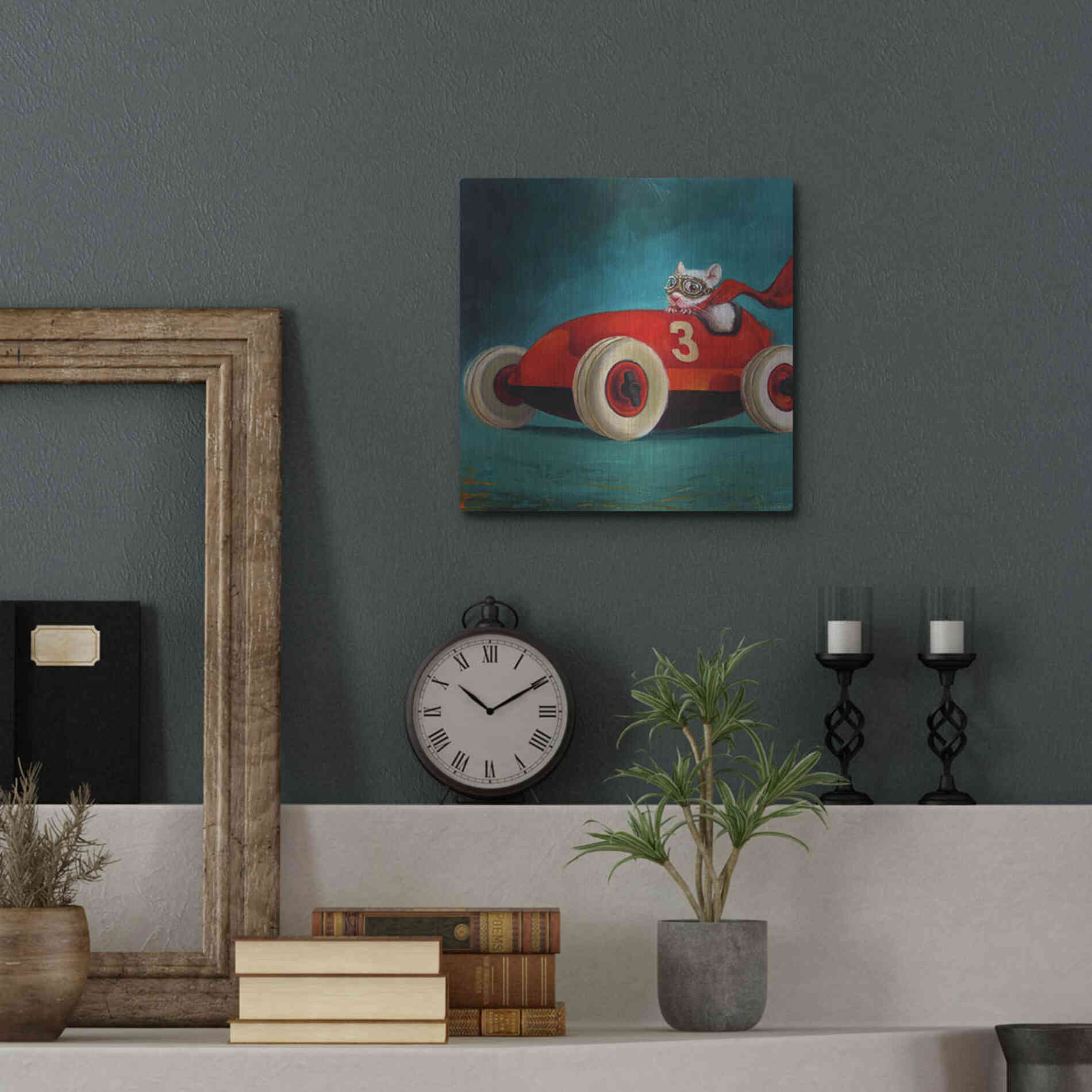 Luxe Metal Art 'Speed Racer' by Lucia Heffernan, Metal Wall Art,12x12