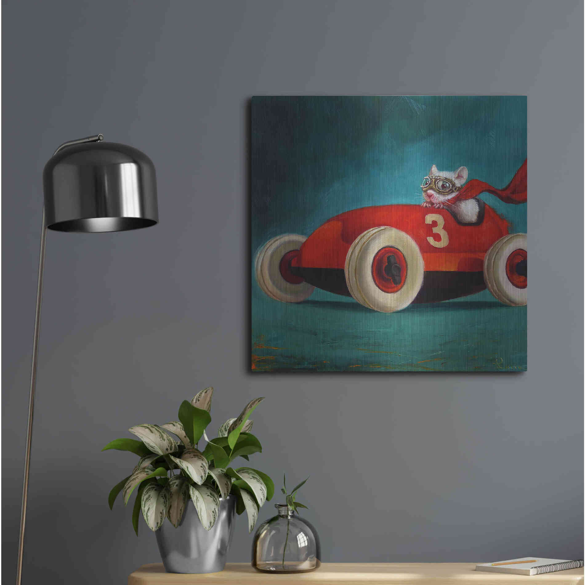 Luxe Metal Art 'Speed Racer' by Lucia Heffernan, Metal Wall Art,24x24