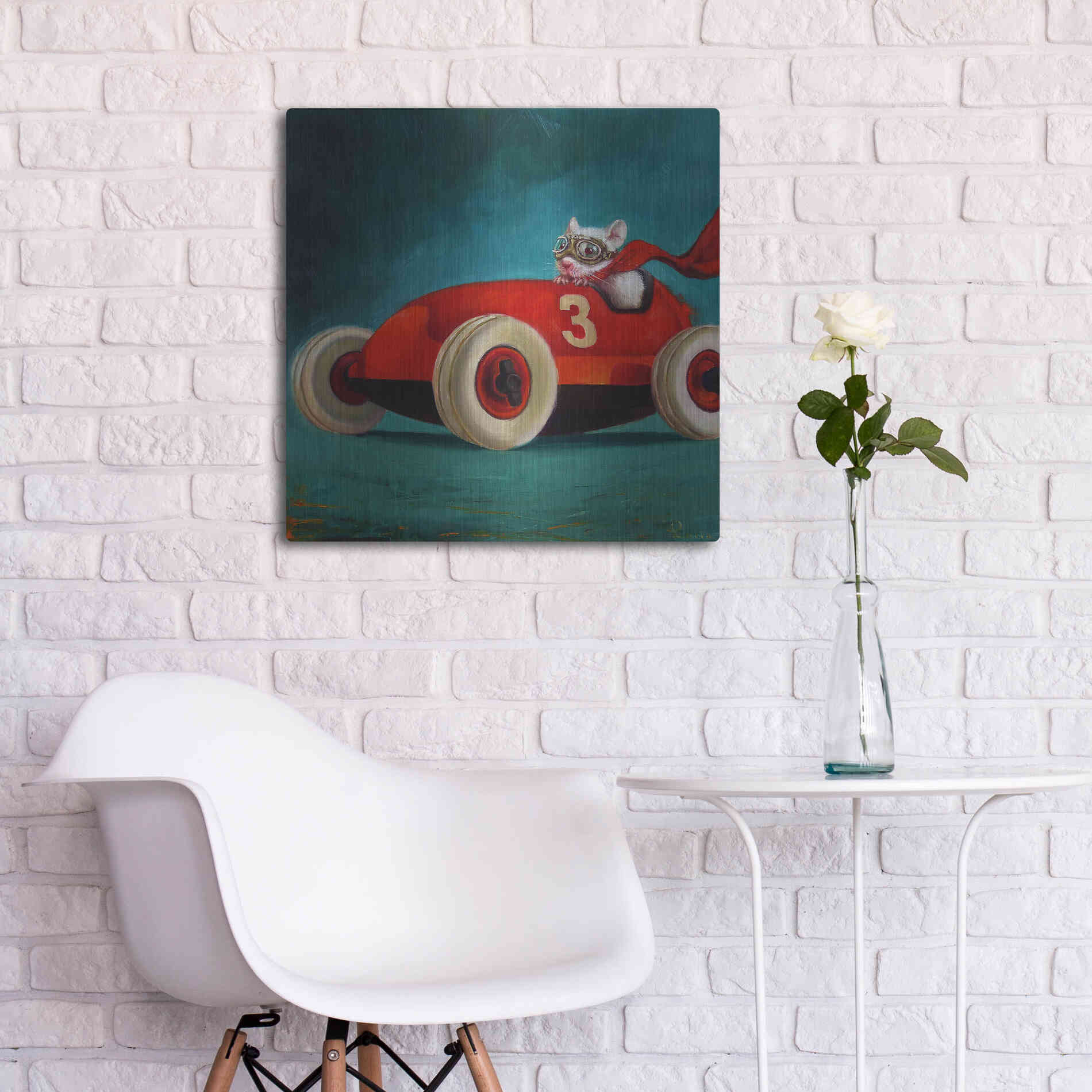 Luxe Metal Art 'Speed Racer' by Lucia Heffernan, Metal Wall Art,24x24