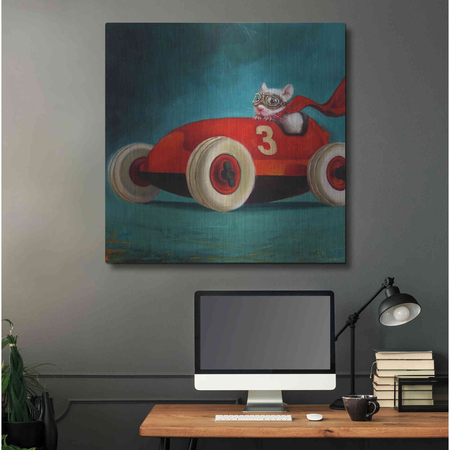 Luxe Metal Art 'Speed Racer' by Lucia Heffernan, Metal Wall Art,36x36
