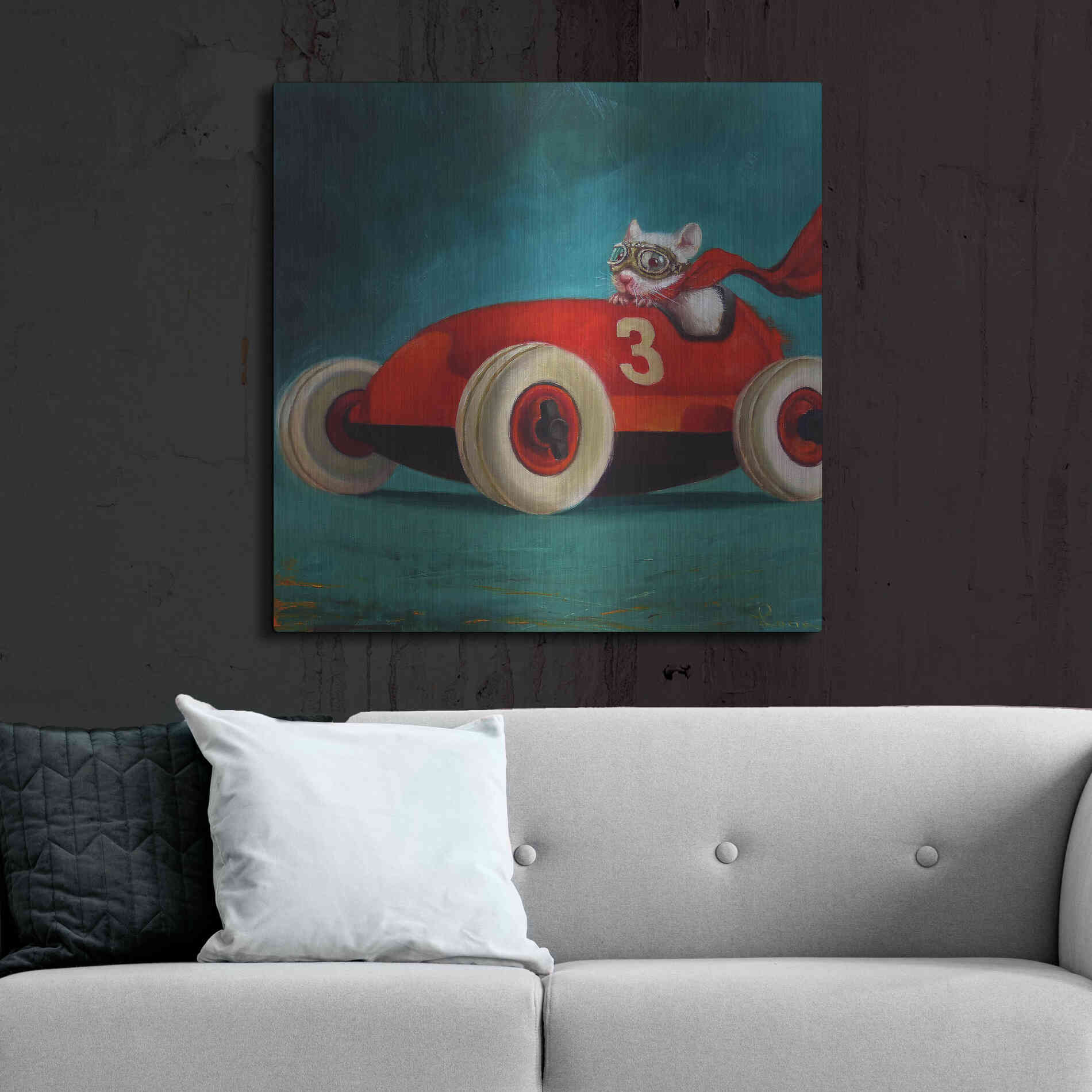 Luxe Metal Art 'Speed Racer' by Lucia Heffernan, Metal Wall Art,36x36