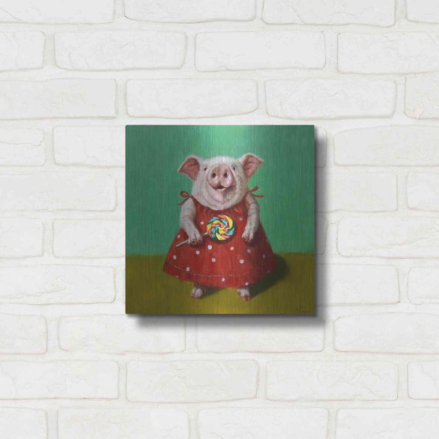 Luxe Metal Art 'Sticky' by Lucia Heffernan, Metal Wall Art,12x12