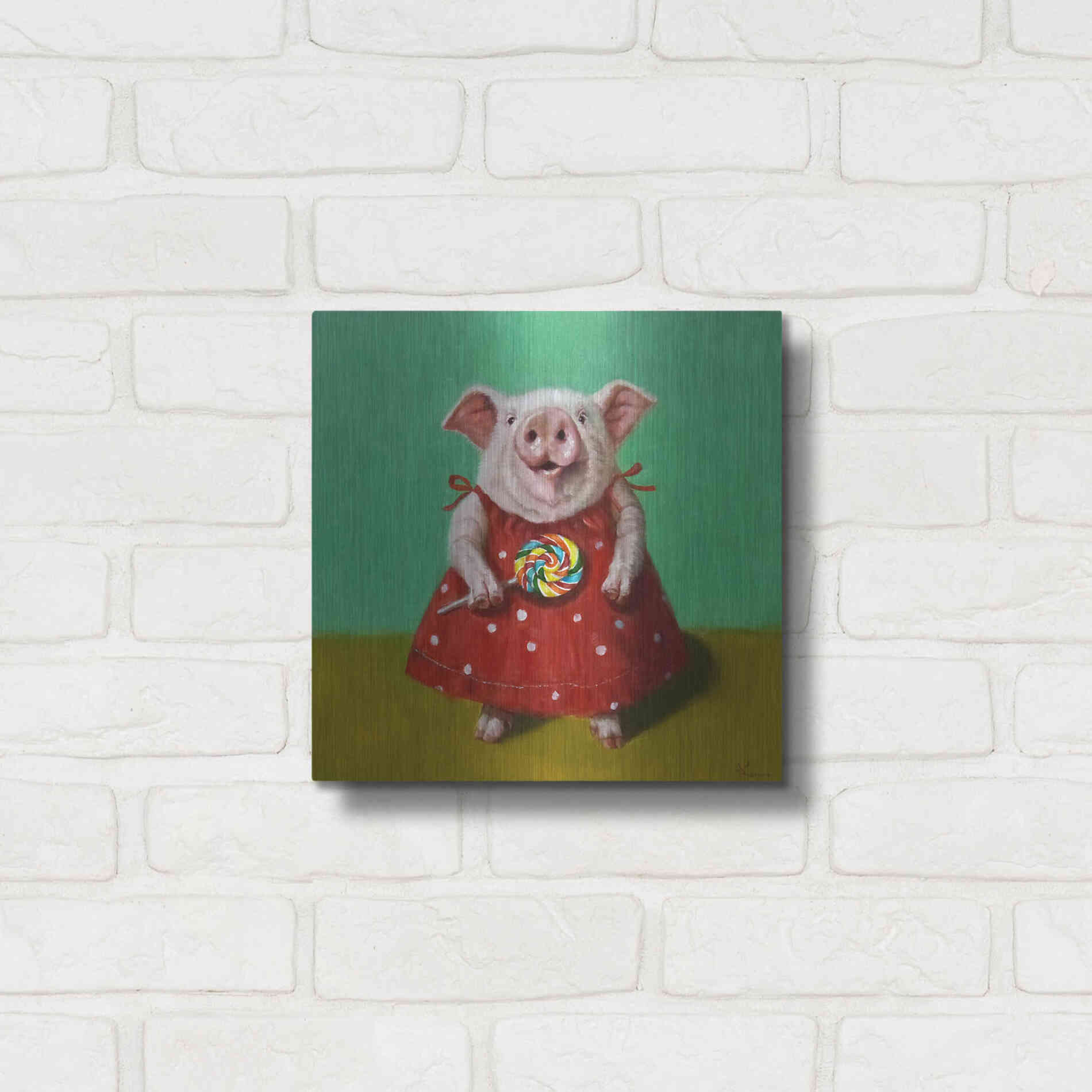 Luxe Metal Art 'Sticky' by Lucia Heffernan, Metal Wall Art,12x12