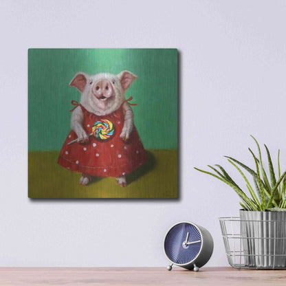 Luxe Metal Art 'Sticky' by Lucia Heffernan, Metal Wall Art,12x12