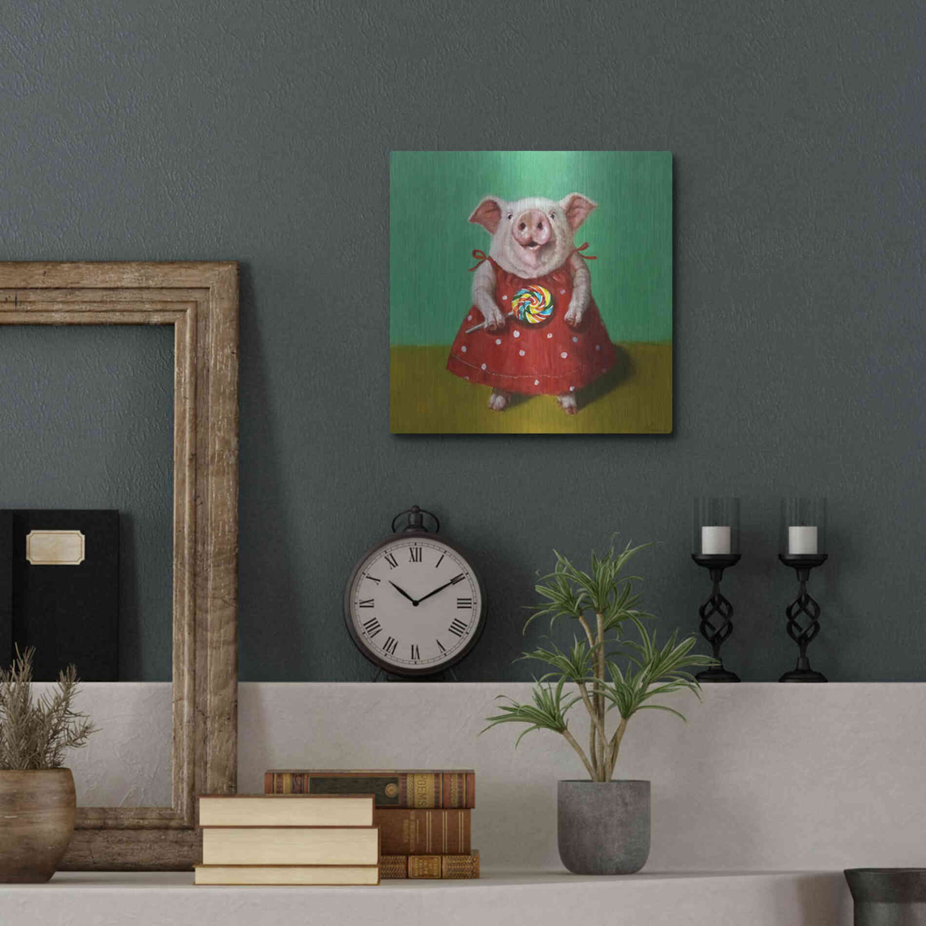 Luxe Metal Art 'Sticky' by Lucia Heffernan, Metal Wall Art,12x12