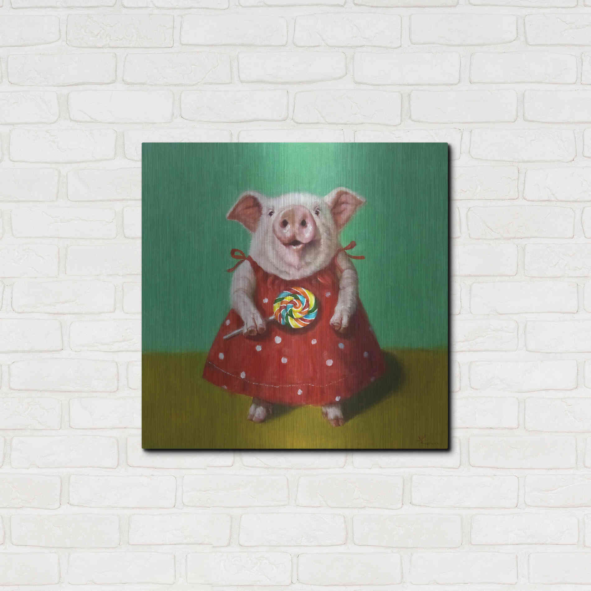 Luxe Metal Art 'Sticky' by Lucia Heffernan, Metal Wall Art,24x24