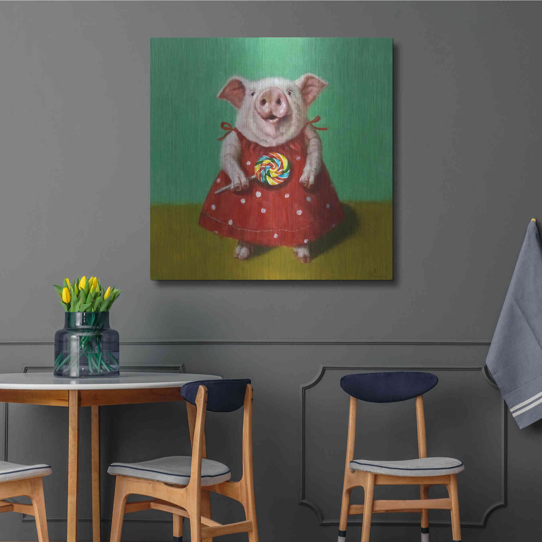 Luxe Metal Art 'Sticky' by Lucia Heffernan, Metal Wall Art,36x36