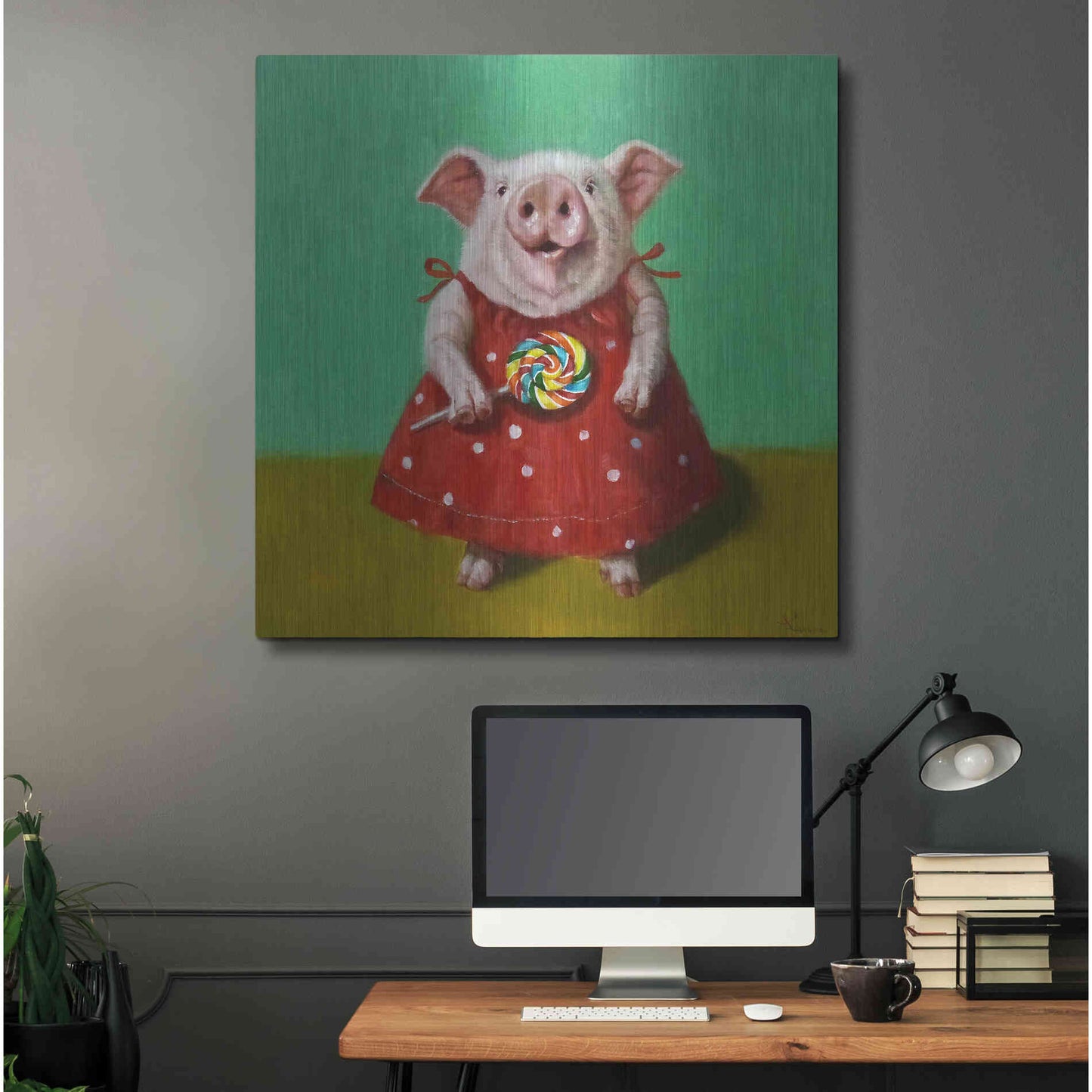 Luxe Metal Art 'Sticky' by Lucia Heffernan, Metal Wall Art,36x36