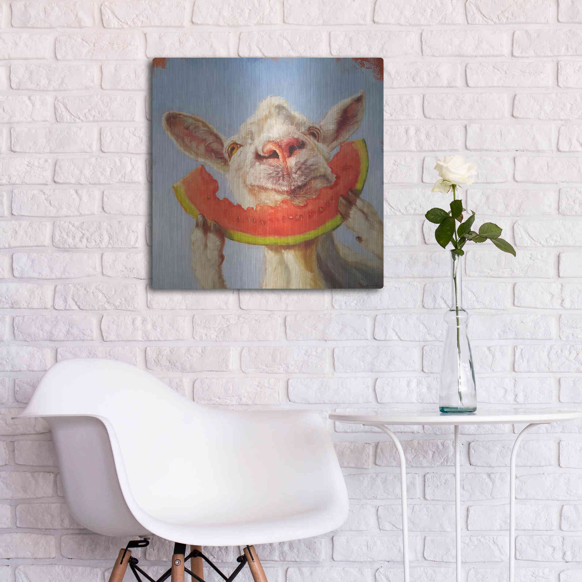 Luxe Metal Art 'Summer Treat' by Lucia Heffernan, Metal Wall Art,24x24