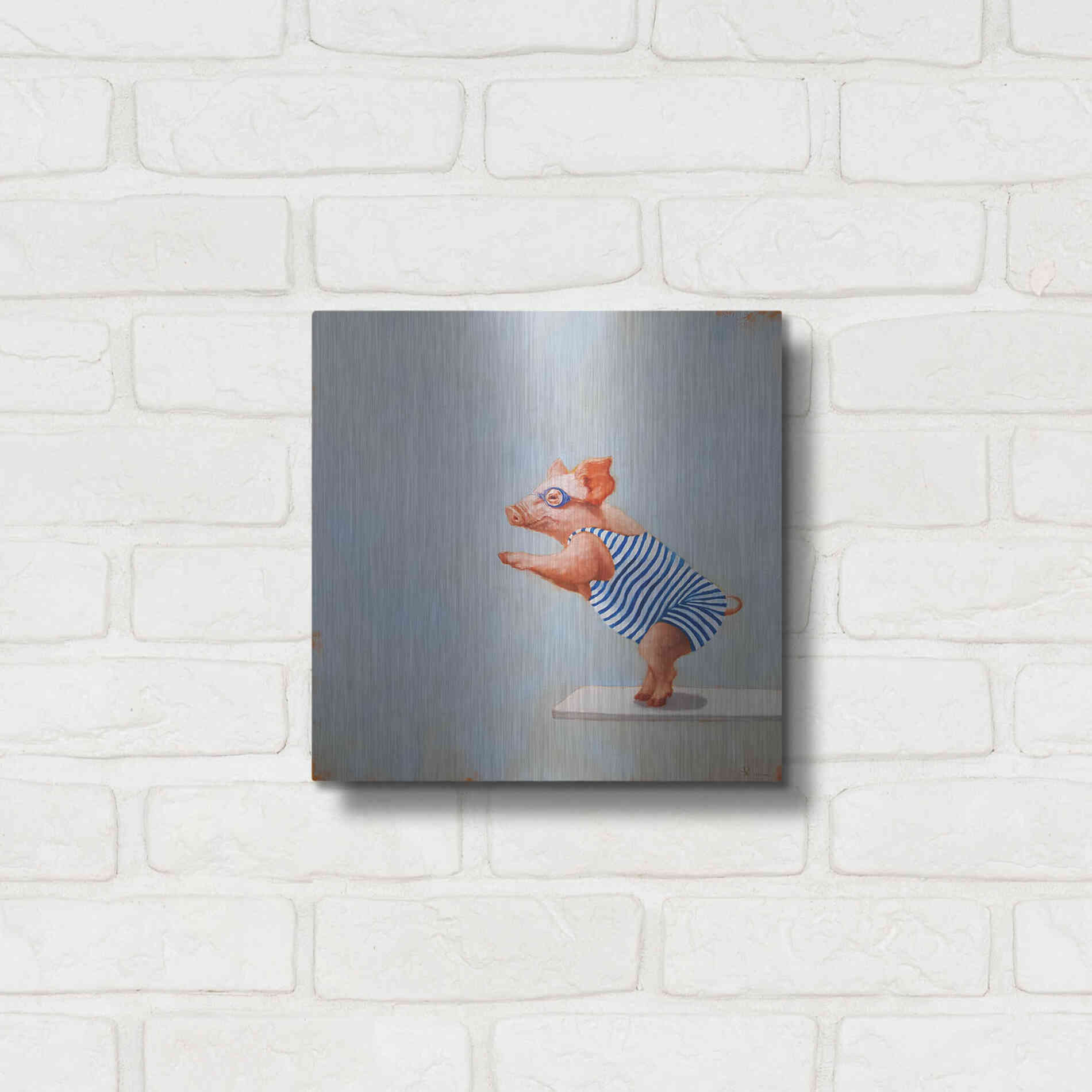 Luxe Metal Art 'The Plunge' by Lucia Heffernan, Metal Wall Art,12x12