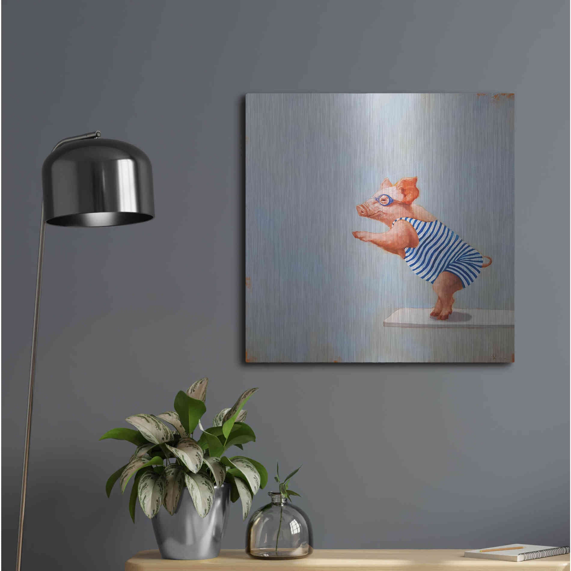 Luxe Metal Art 'The Plunge' by Lucia Heffernan, Metal Wall Art,24x24