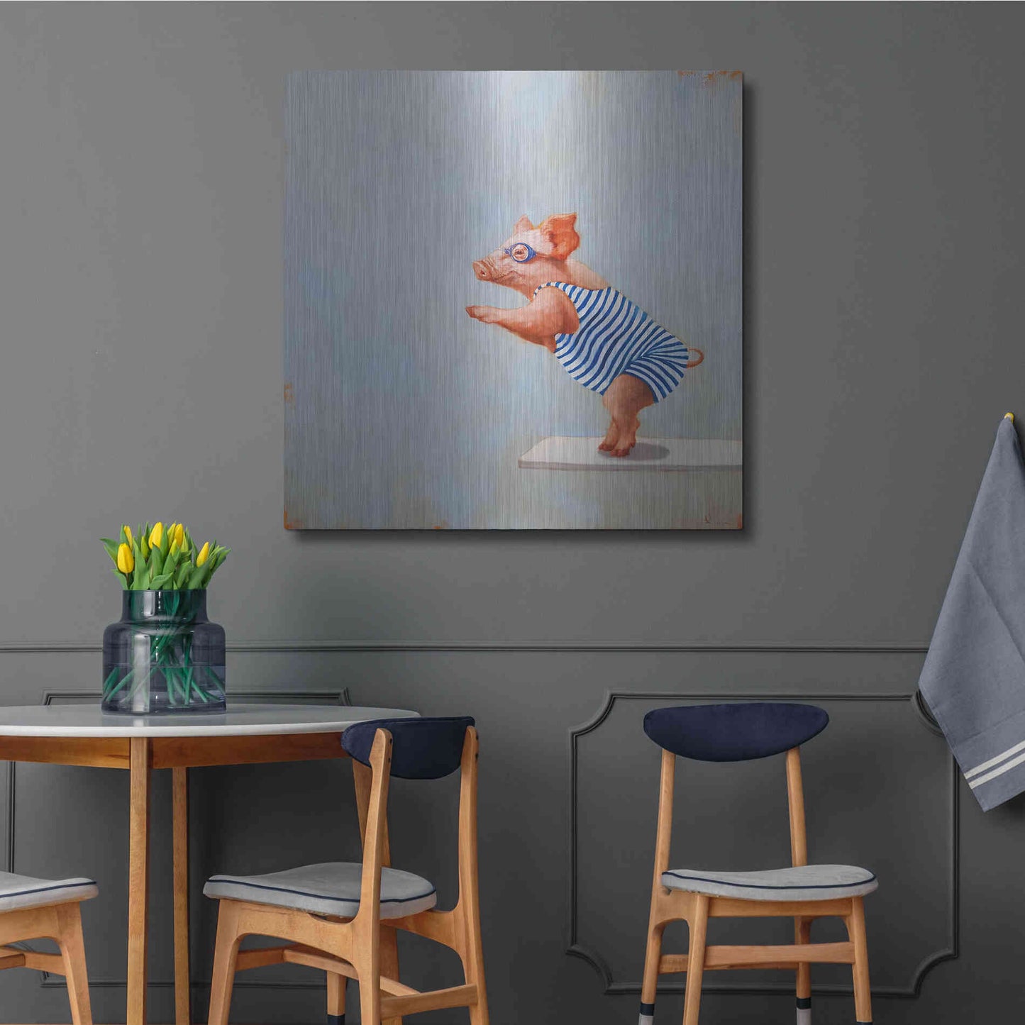 Luxe Metal Art 'The Plunge' by Lucia Heffernan, Metal Wall Art,36x36