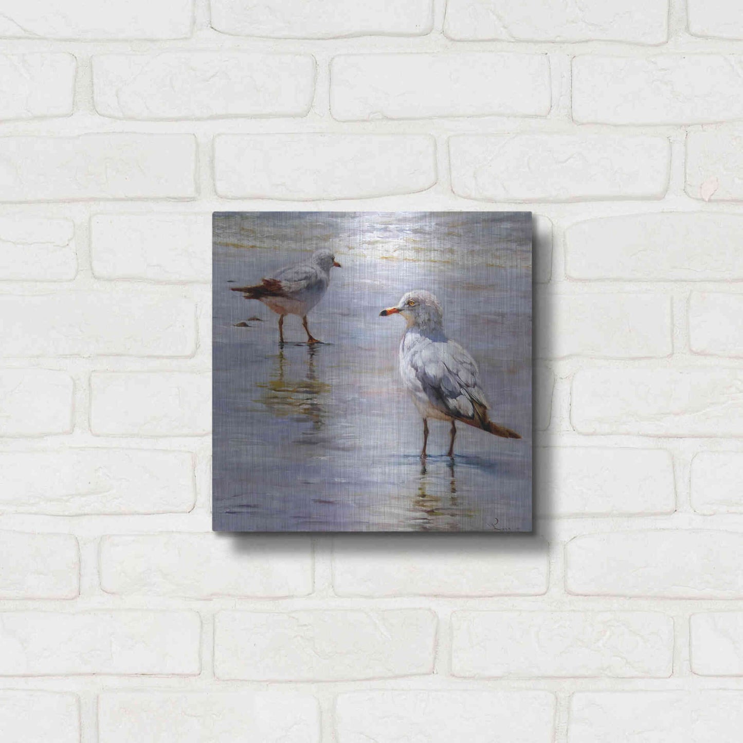 Luxe Metal Art 'Waders' by Lucia Heffernan, Metal Wall Art,12x12