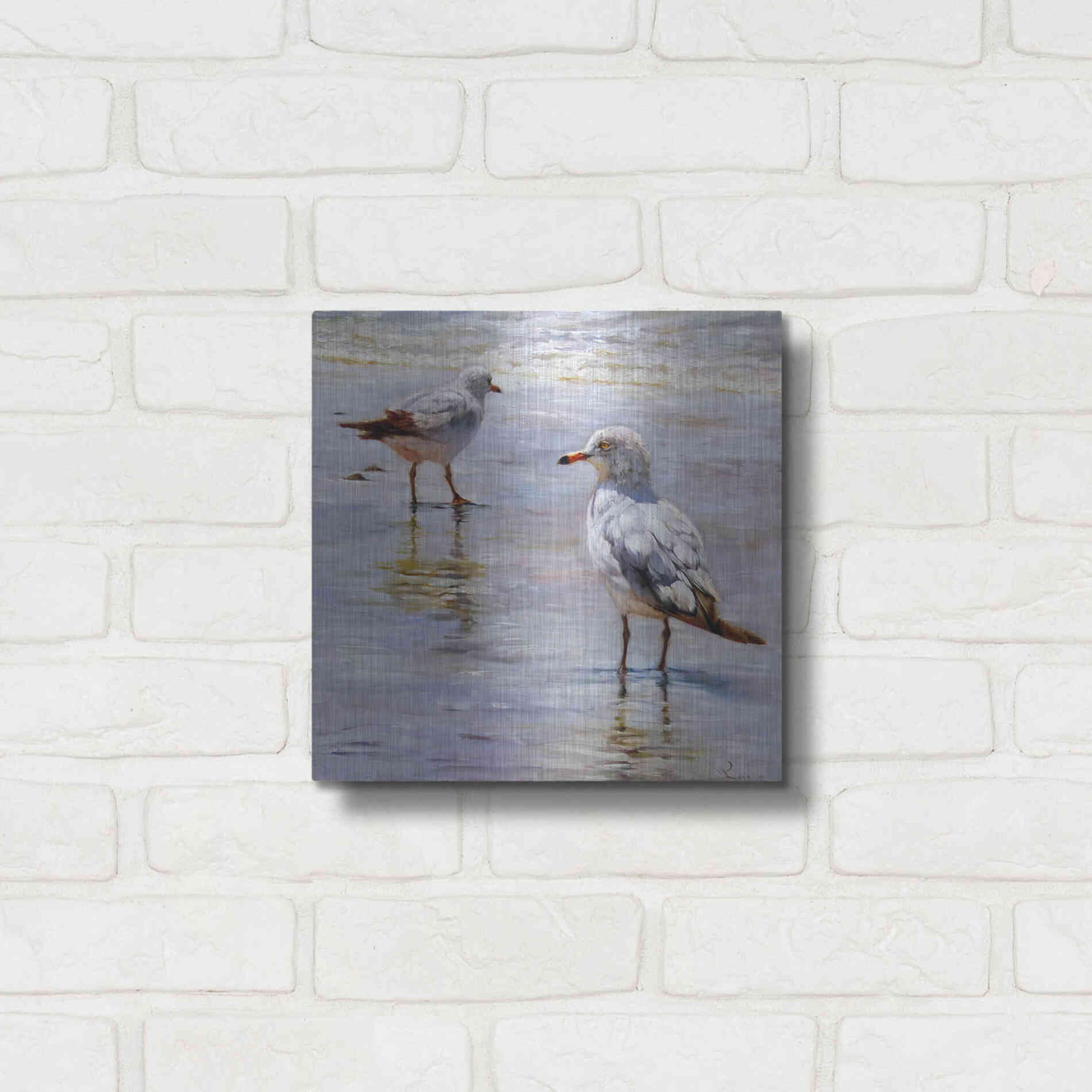Luxe Metal Art 'Waders' by Lucia Heffernan, Metal Wall Art,12x12