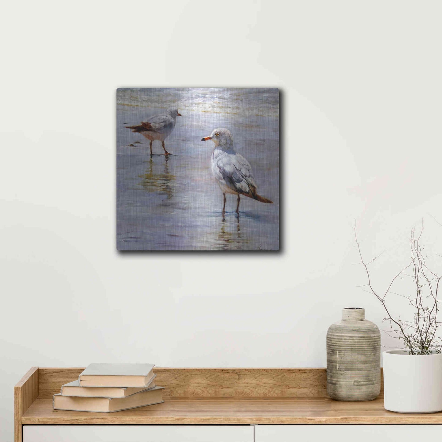 Luxe Metal Art 'Waders' by Lucia Heffernan, Metal Wall Art,12x12