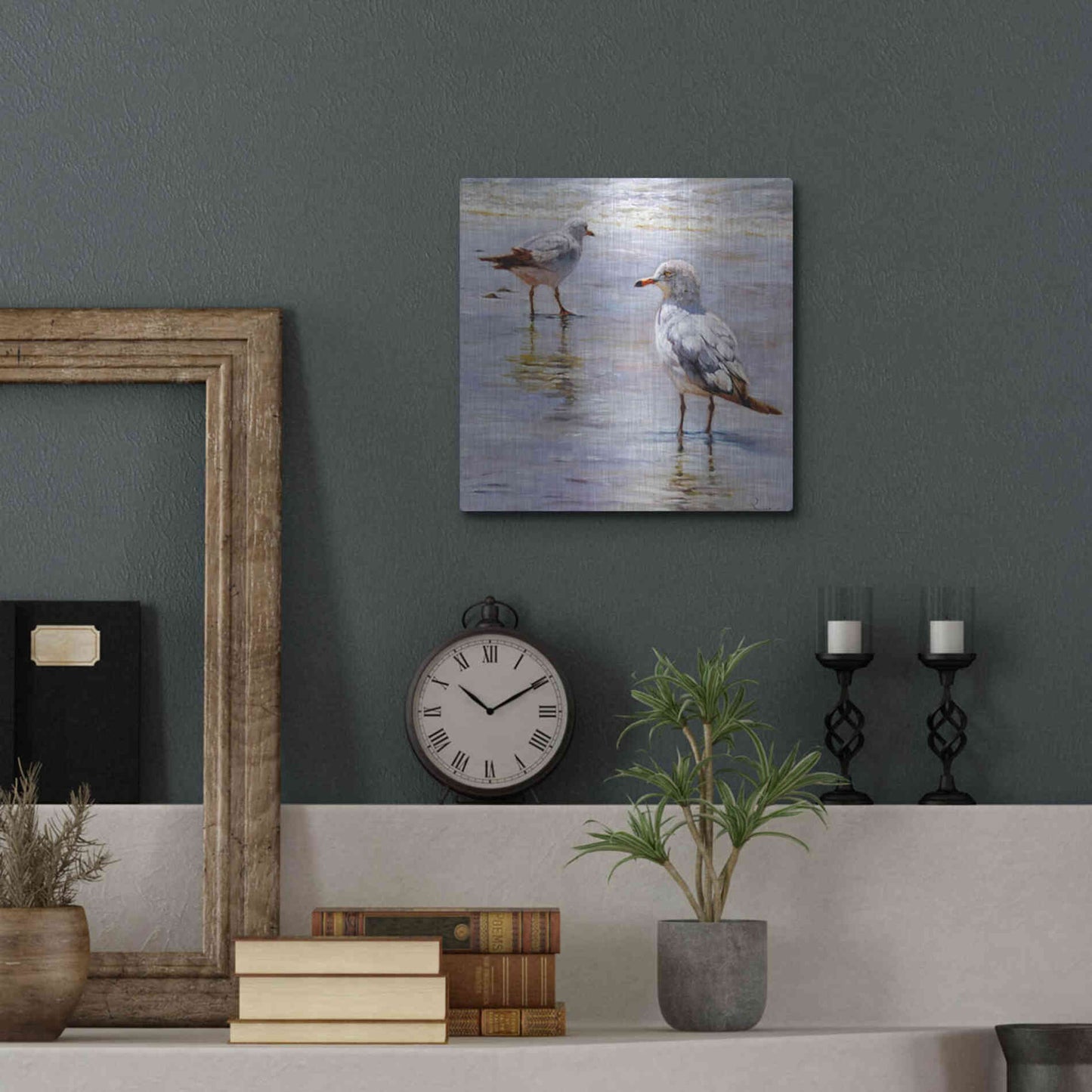 Luxe Metal Art 'Waders' by Lucia Heffernan, Metal Wall Art,12x12
