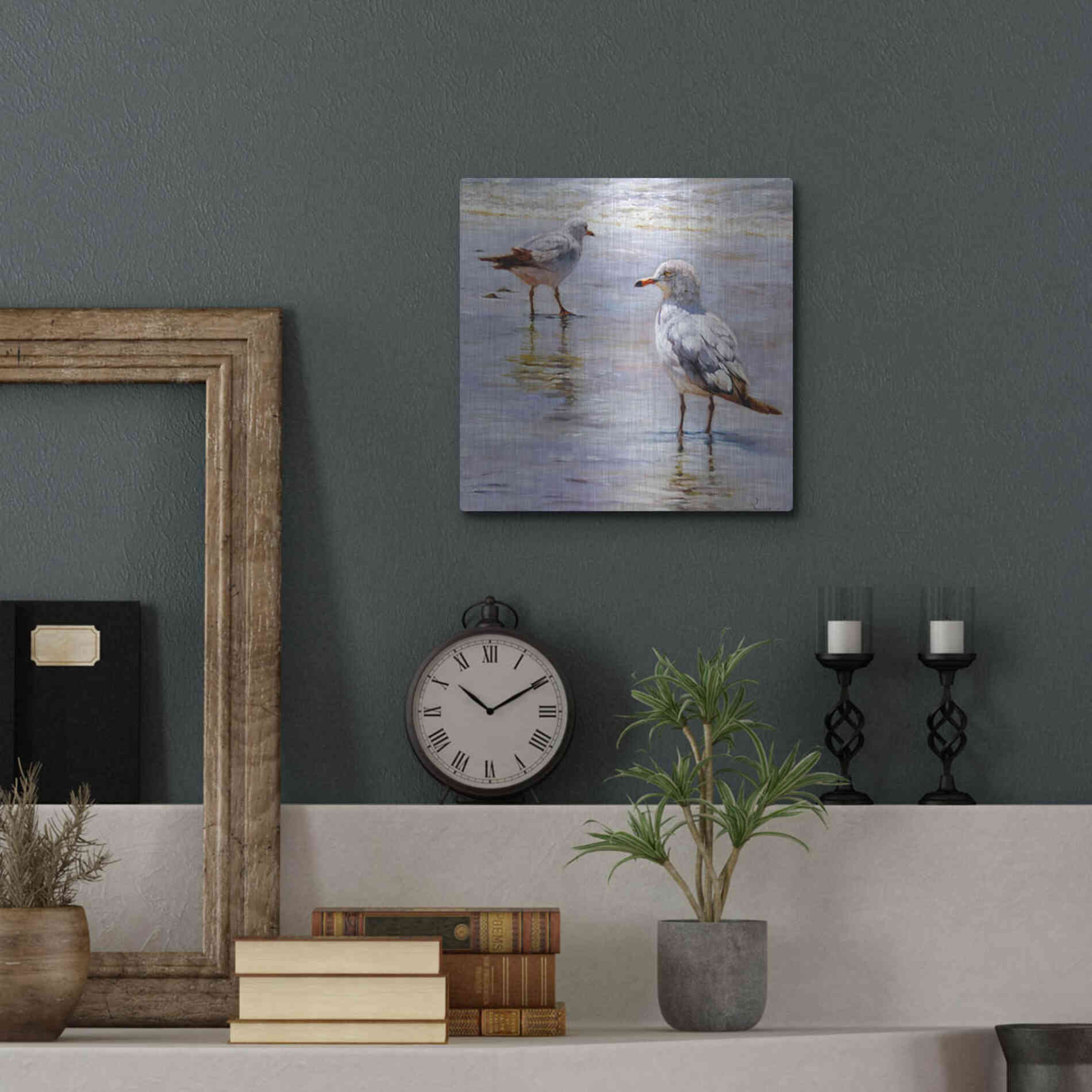 Luxe Metal Art 'Waders' by Lucia Heffernan, Metal Wall Art,12x12
