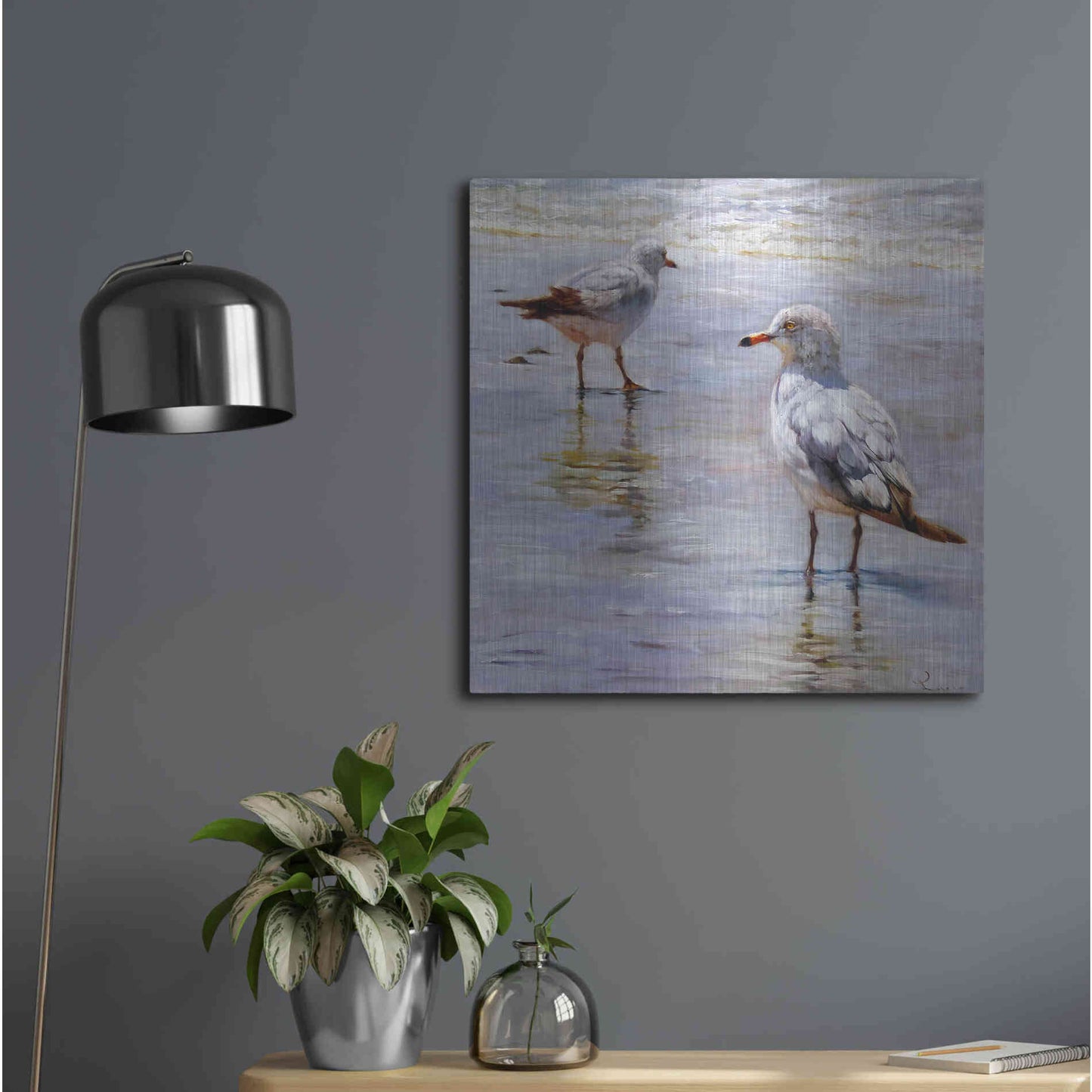 Luxe Metal Art 'Waders' by Lucia Heffernan, Metal Wall Art,24x24