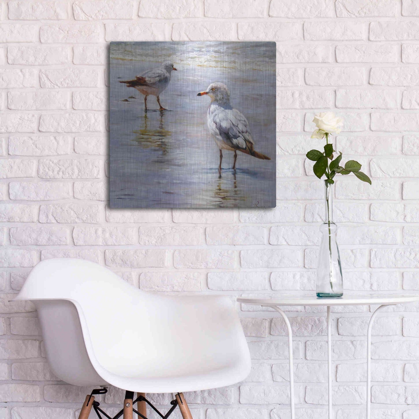 Luxe Metal Art 'Waders' by Lucia Heffernan, Metal Wall Art,24x24