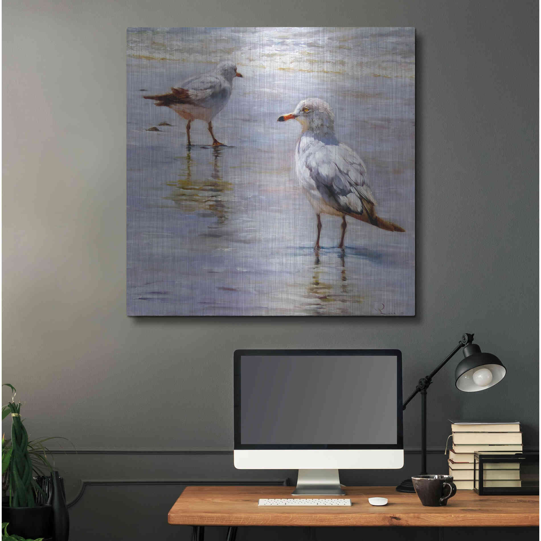 Luxe Metal Art 'Waders' by Lucia Heffernan, Metal Wall Art,36x36