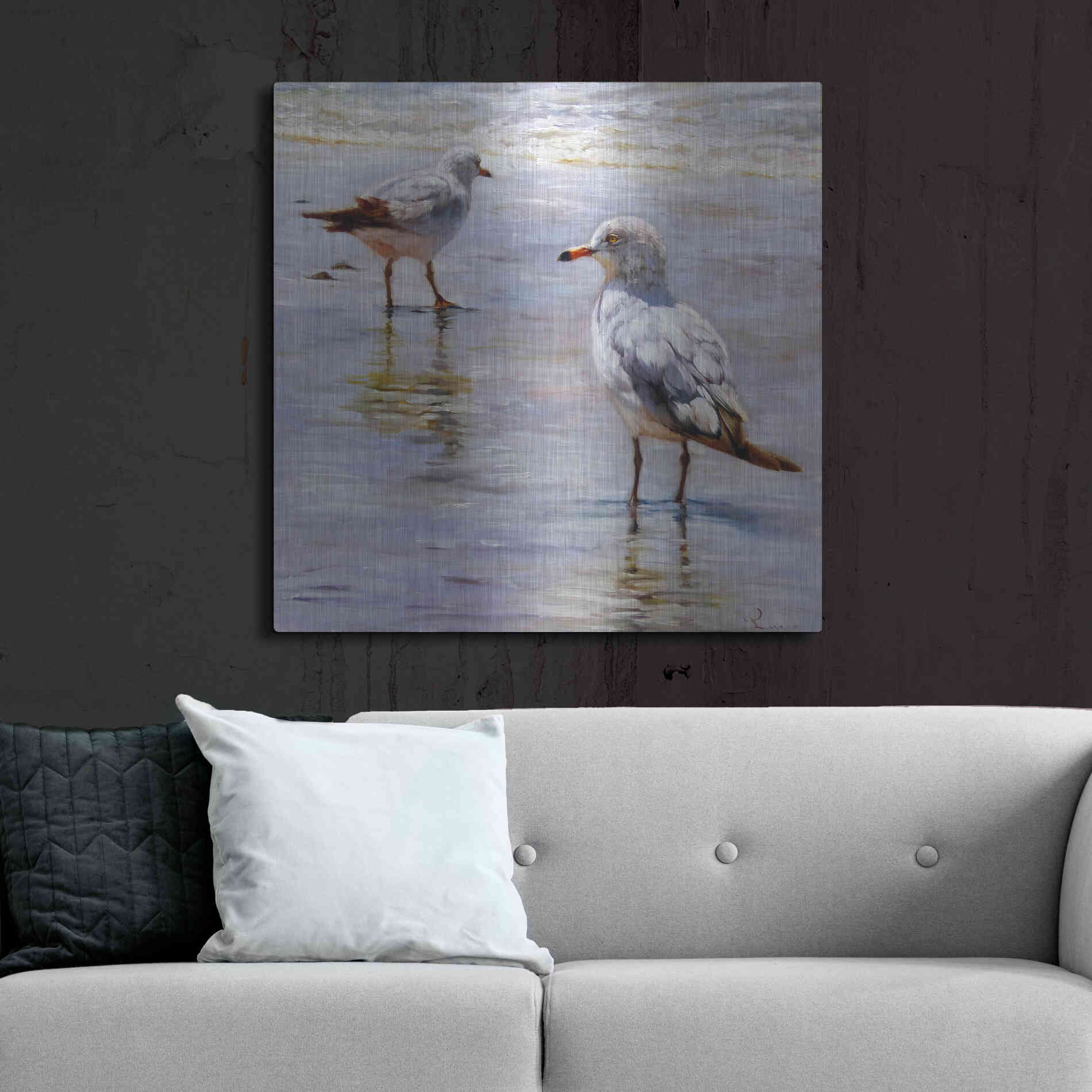 Luxe Metal Art 'Waders' by Lucia Heffernan, Metal Wall Art,36x36