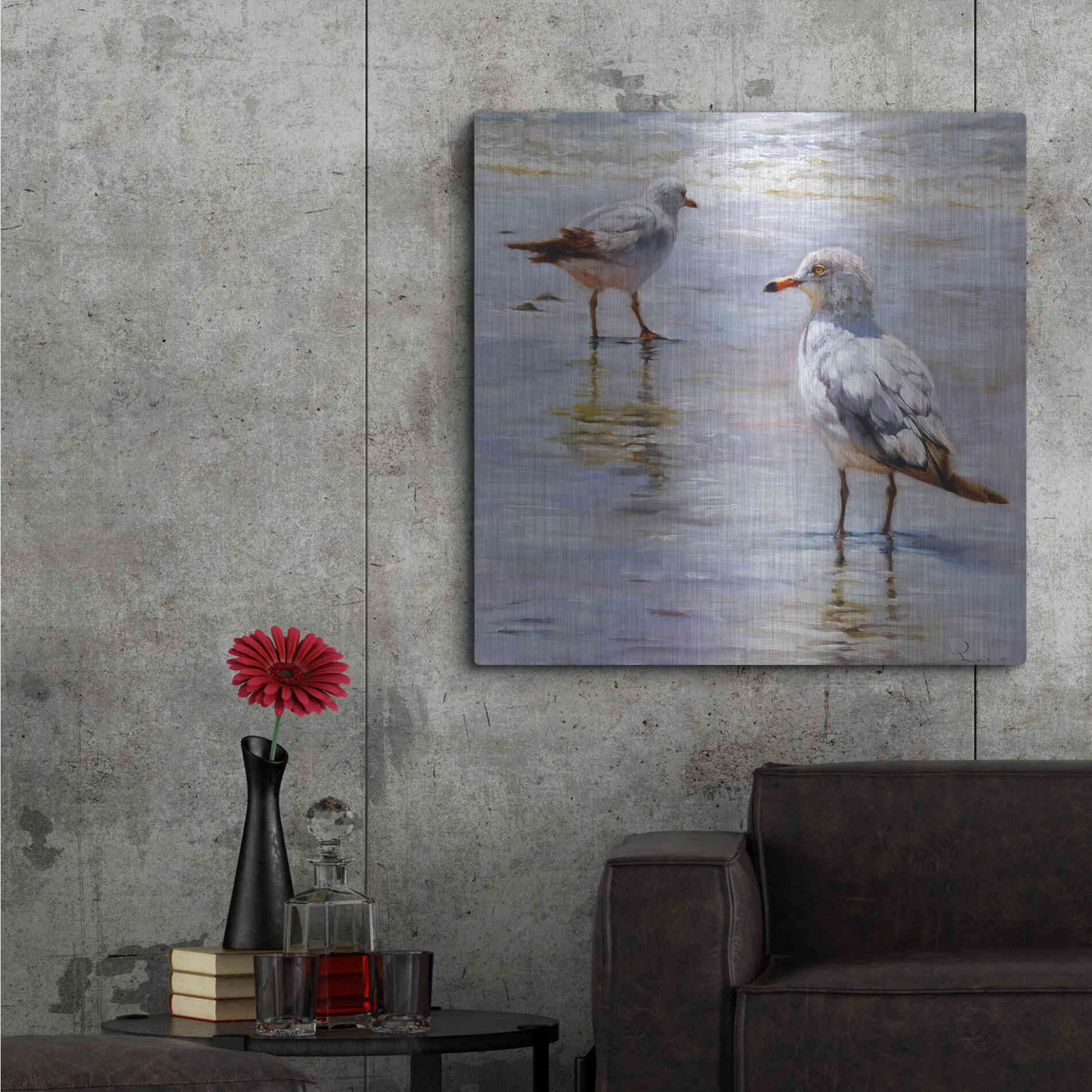 Luxe Metal Art 'Waders' by Lucia Heffernan, Metal Wall Art,36x36