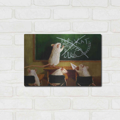 Luxe Metal Art 'When the Cat Is Away' by Lucia Heffernan, Metal Wall Art,16x12