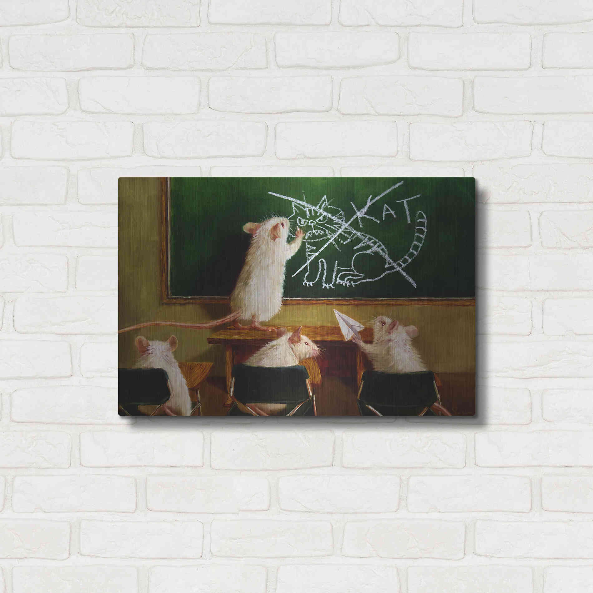 Luxe Metal Art 'When the Cat Is Away' by Lucia Heffernan, Metal Wall Art,24x16