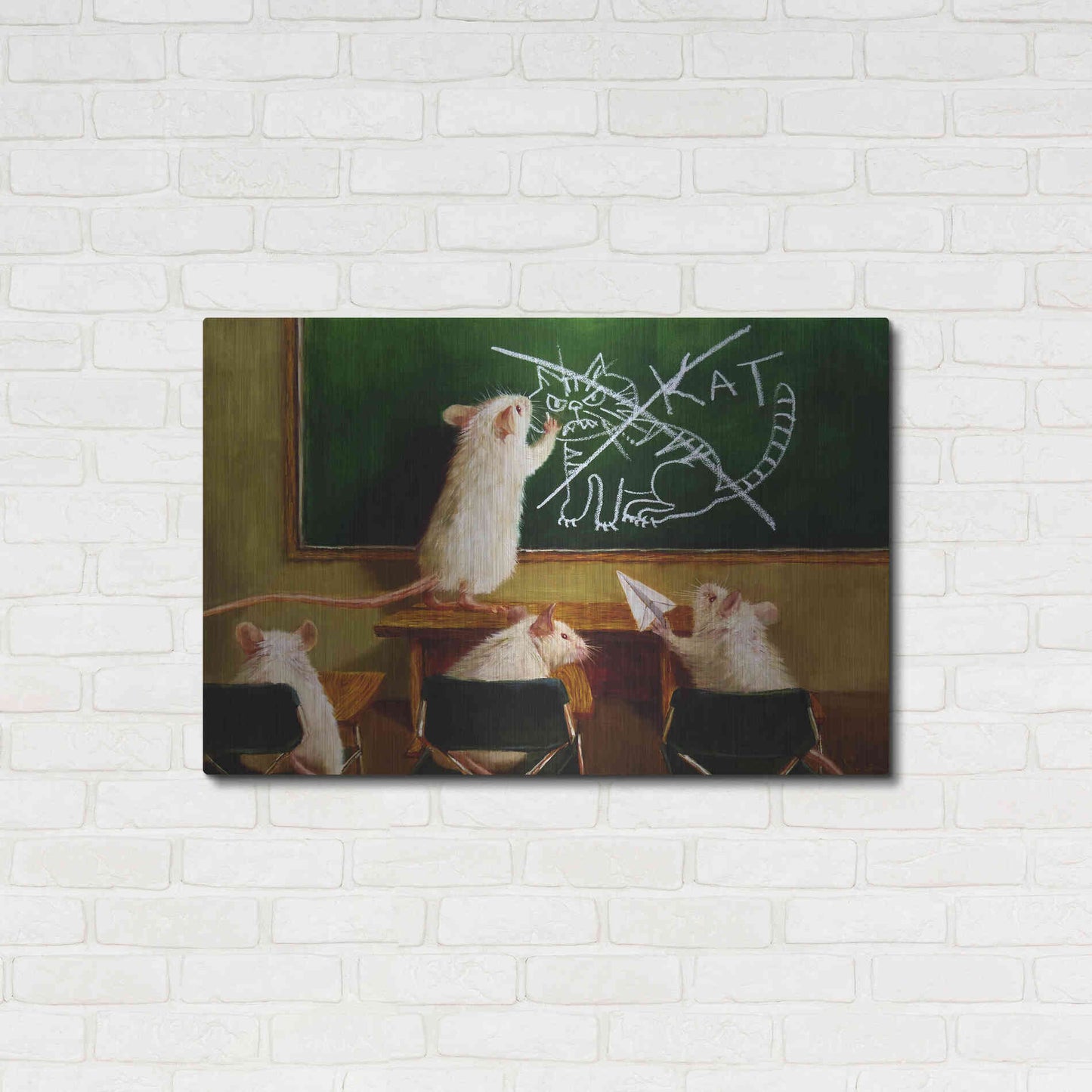 Luxe Metal Art 'When the Cat Is Away' by Lucia Heffernan, Metal Wall Art,36x24