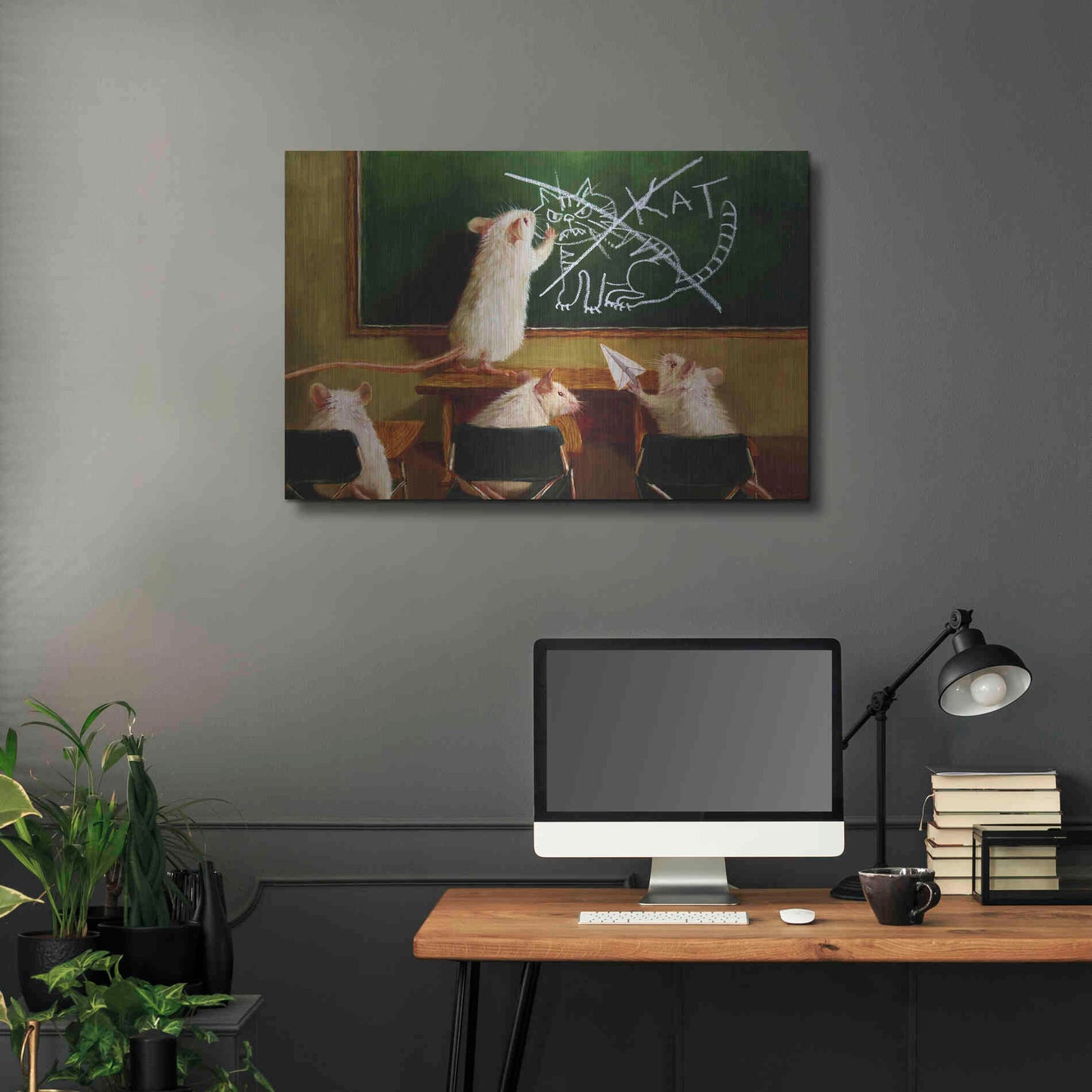 Luxe Metal Art 'When the Cat Is Away' by Lucia Heffernan, Metal Wall Art,36x24