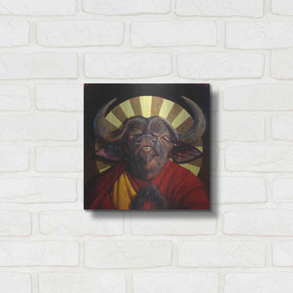 Luxe Metal Art 'Holy Cow II' by Lucia Heffernan, Metal Wall Art,12x12