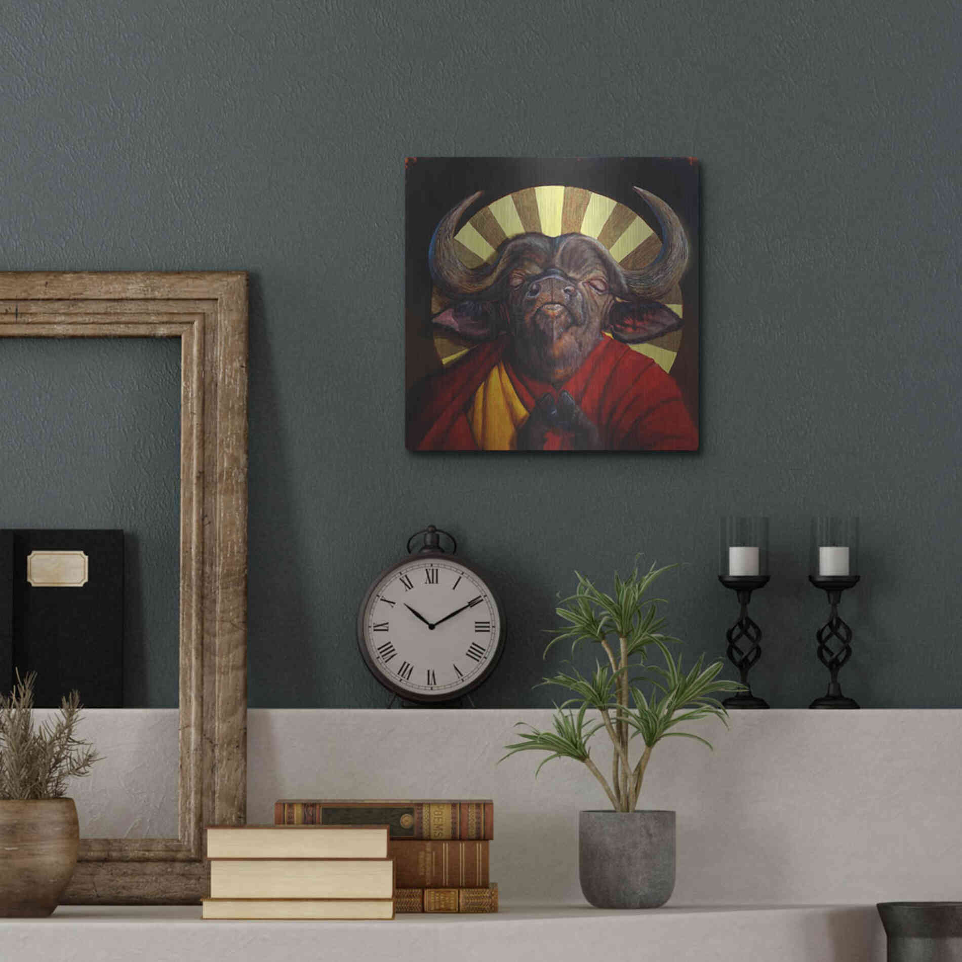 Luxe Metal Art 'Holy Cow II' by Lucia Heffernan, Metal Wall Art,12x12