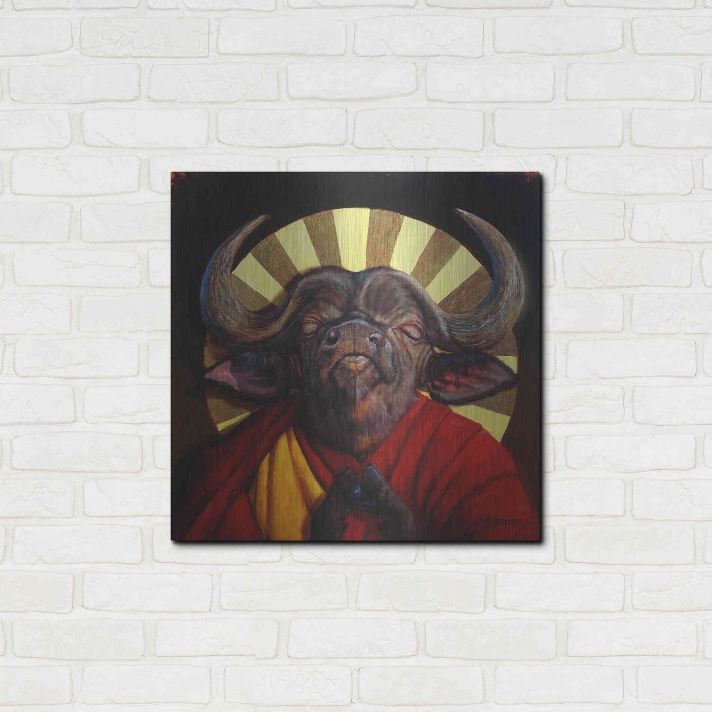 Luxe Metal Art 'Holy Cow II' by Lucia Heffernan, Metal Wall Art,24x24