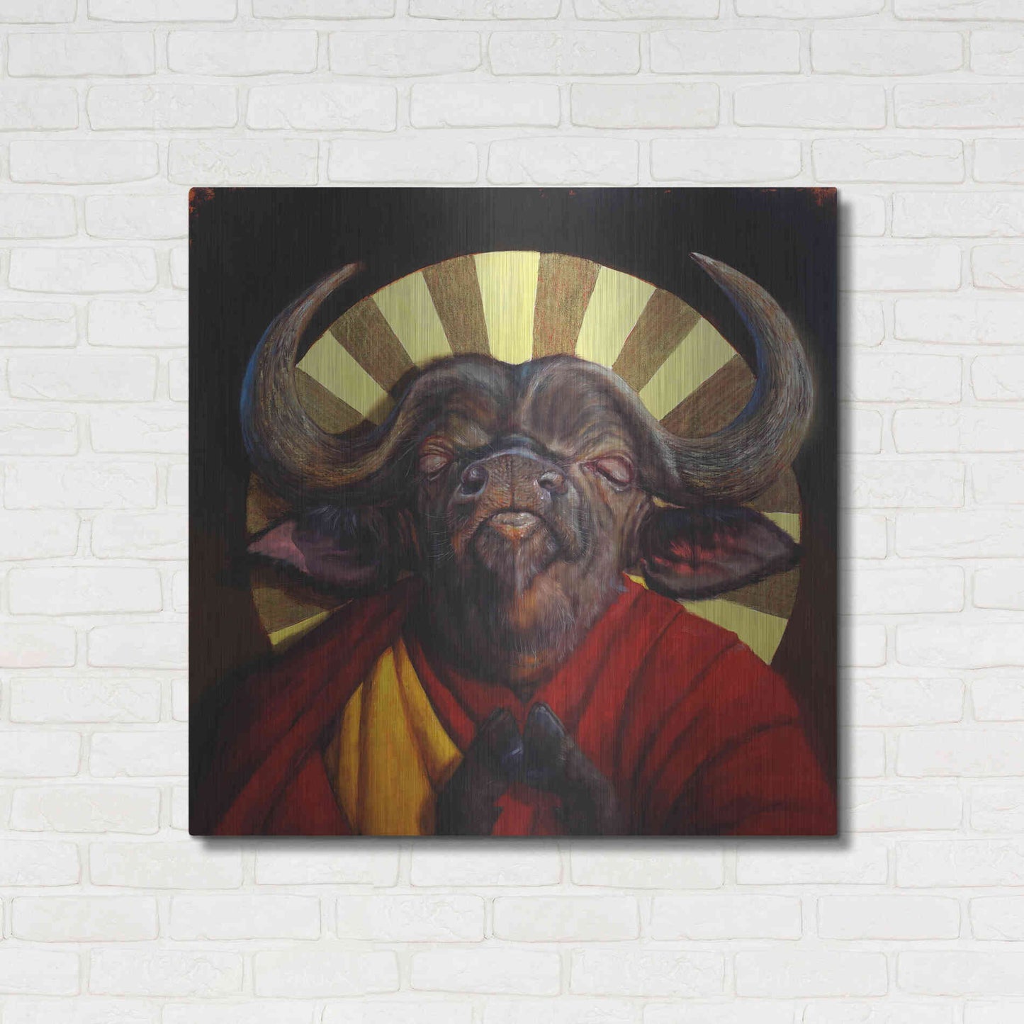 Luxe Metal Art 'Holy Cow II' by Lucia Heffernan, Metal Wall Art,36x36