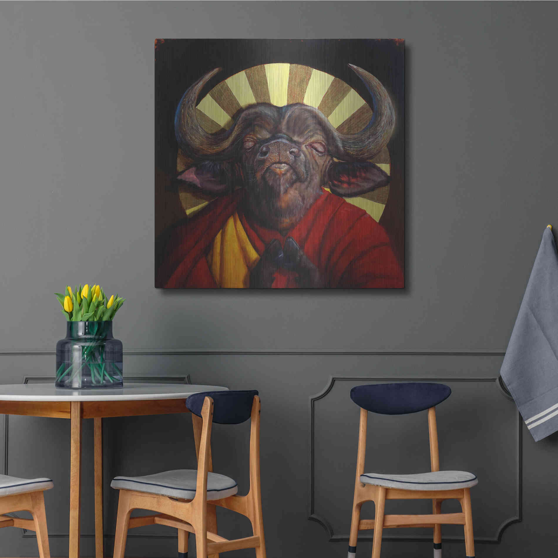 Luxe Metal Art 'Holy Cow II' by Lucia Heffernan, Metal Wall Art,36x36