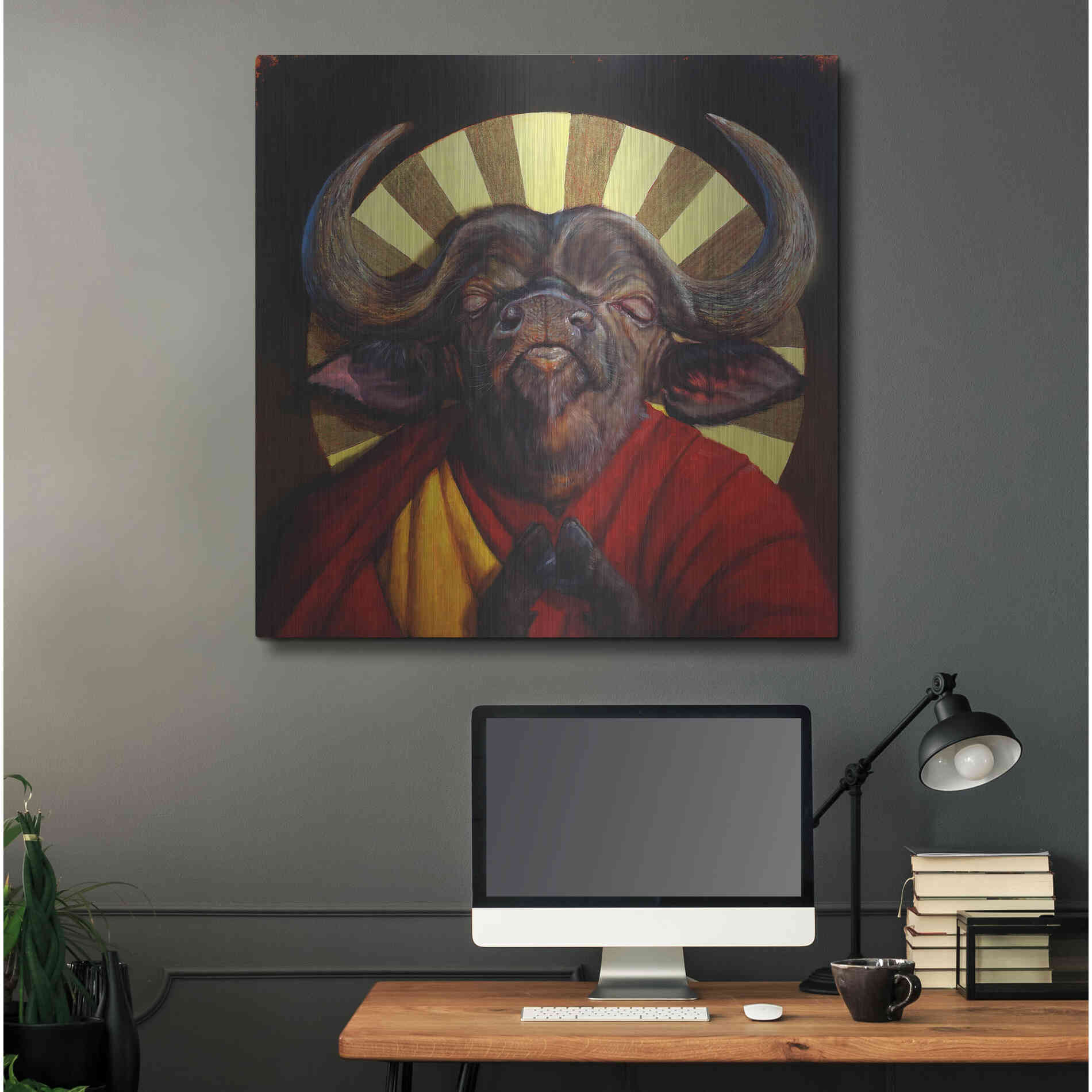 Luxe Metal Art 'Holy Cow II' by Lucia Heffernan, Metal Wall Art,36x36