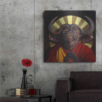 Luxe Metal Art 'Holy Cow II' by Lucia Heffernan, Metal Wall Art,36x36