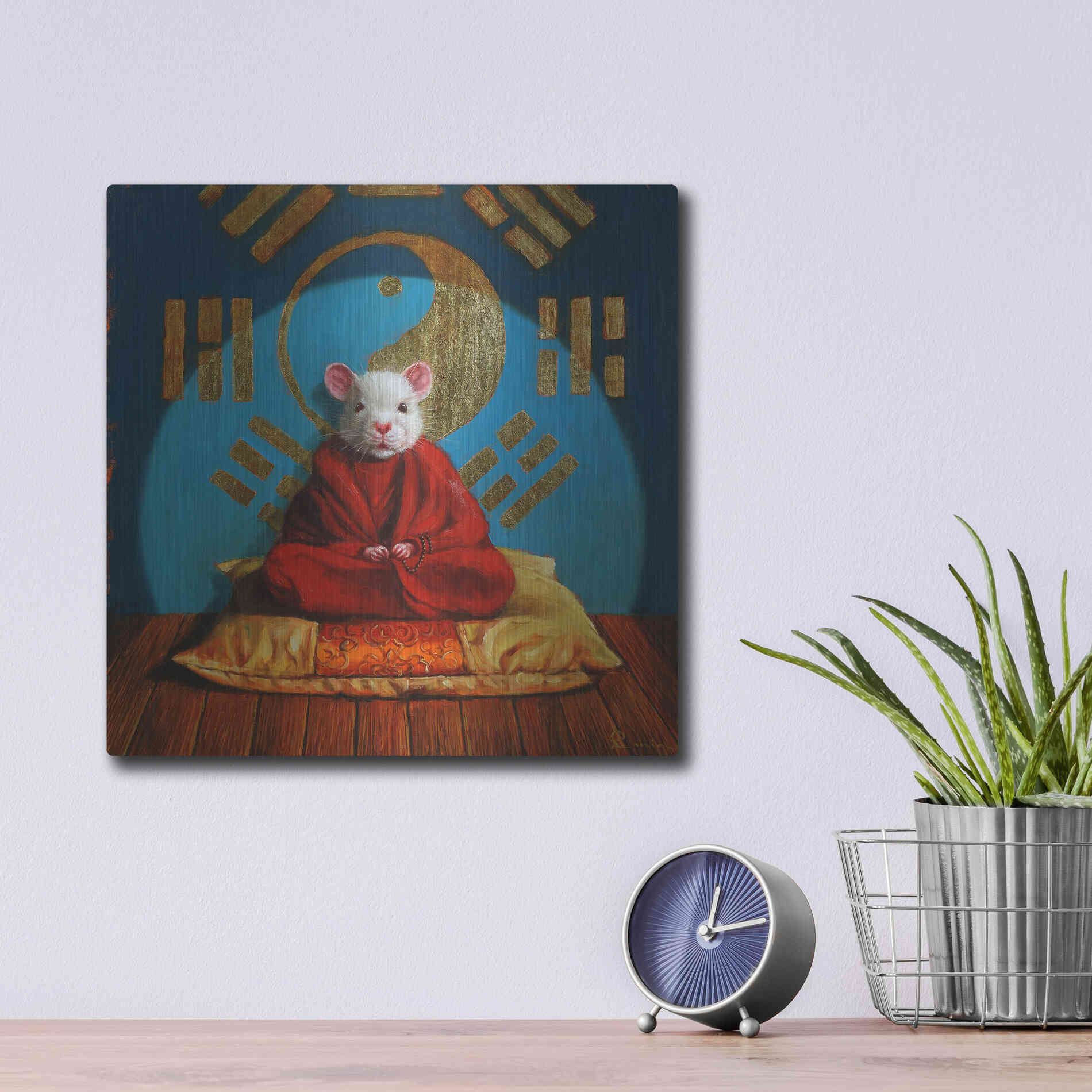 Luxe Metal Art 'Inner Peace' by Lucia Heffernan, Metal Wall Art,12x12