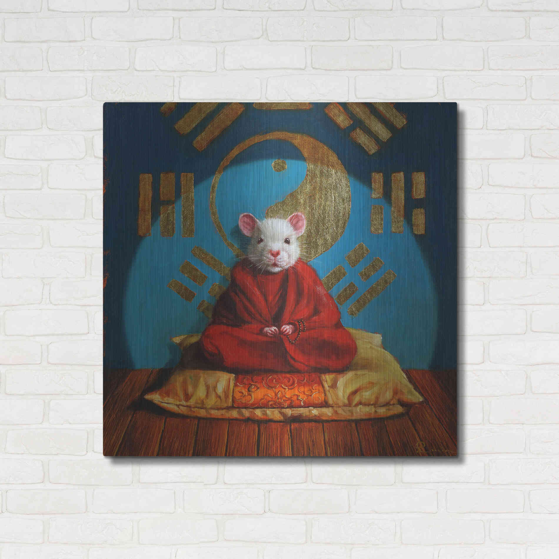 Luxe Metal Art 'Inner Peace' by Lucia Heffernan, Metal Wall Art,36x36