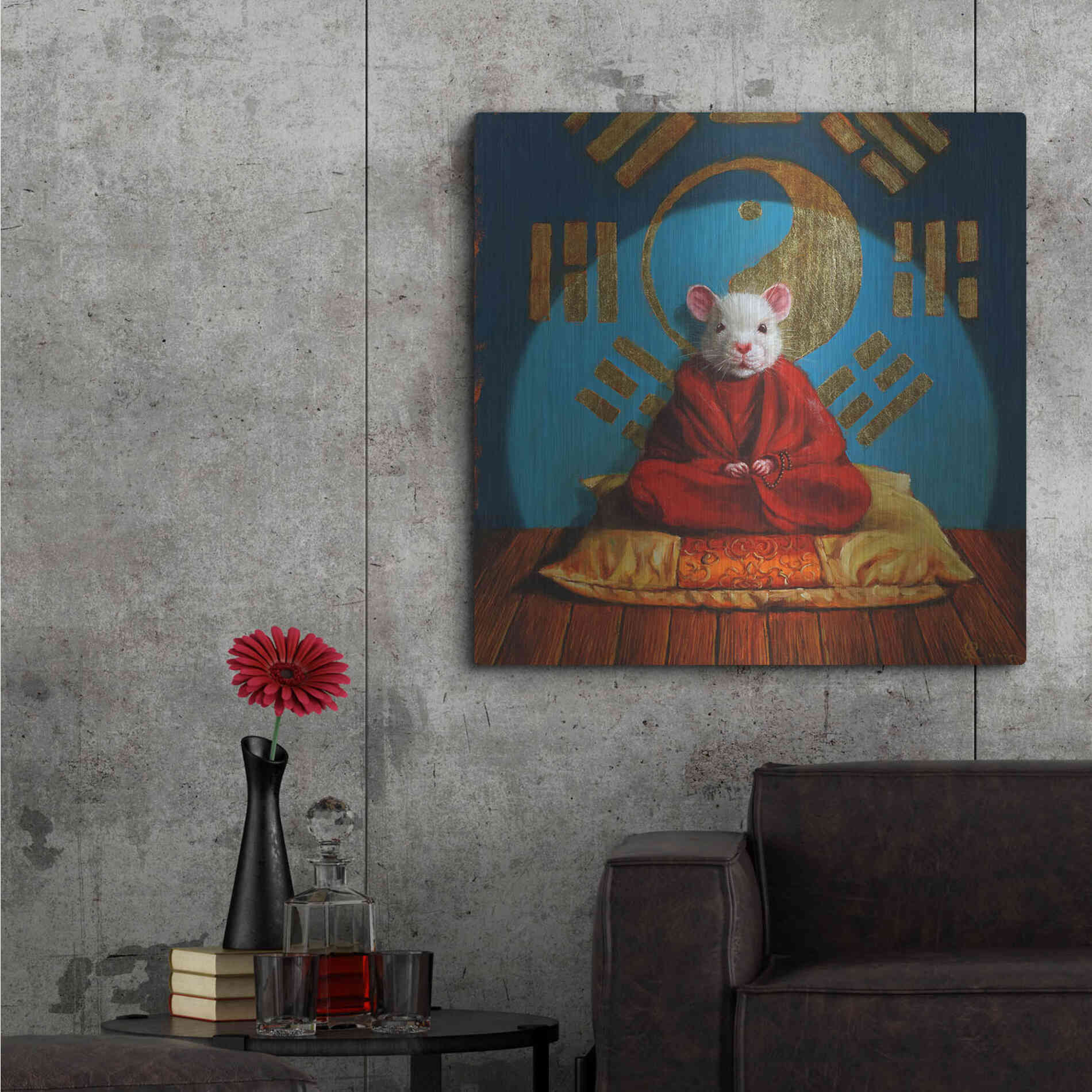 Luxe Metal Art 'Inner Peace' by Lucia Heffernan, Metal Wall Art,36x36