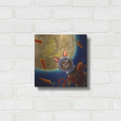 Luxe Metal Art 'Journey to the Moon' by Lucia Heffernan, Metal Wall Art,12x12