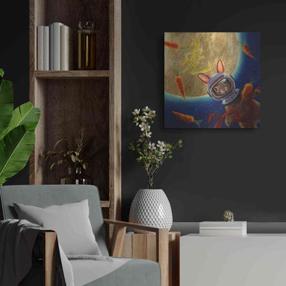 Luxe Metal Art 'Journey to the Moon' by Lucia Heffernan, Metal Wall Art,24x24