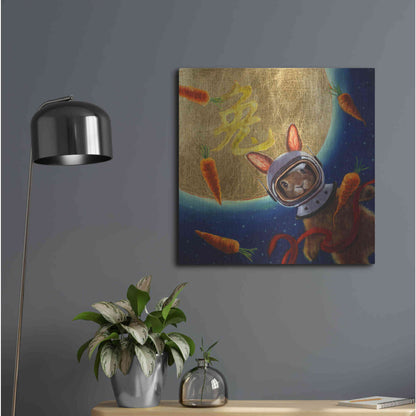 Luxe Metal Art 'Journey to the Moon' by Lucia Heffernan, Metal Wall Art,24x24